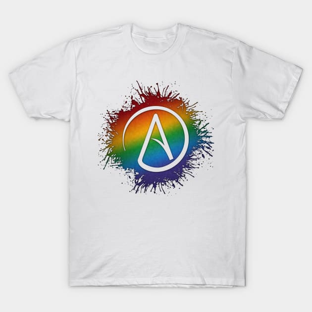 Rainbow Atheist Symbol T-Shirt by LiveLoudGraphics